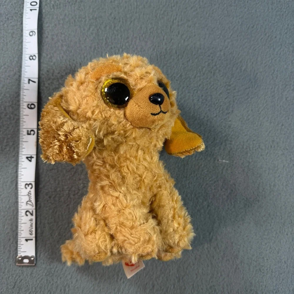 Ty Beanie‎ Boos Noodles Golden Doodle Puppy Dog Plush Tan Glitter Eyes 6 Inch